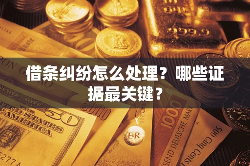 济南借条纠纷怎么处理？哪些证据最关键？