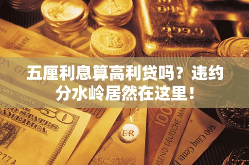 济南五厘利息算高利贷吗？违约分水岭居然在这里！