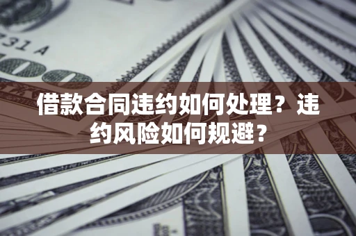济南借款合同违约如何处理？违约风险如何规避？
